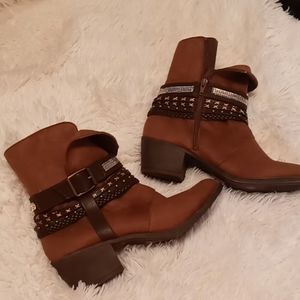 Cognac Booties 8.5